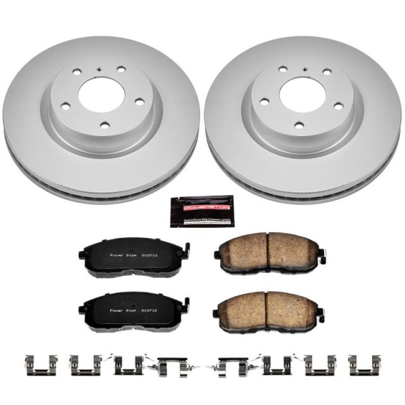 INFINITI G35 Brake Kit - Front - PowerStop - Geomet Coated Rotors + Z17 Ceramic Pads - `03-`05 INFINITI G35 Brake Kit - Front - PowerStop - Geomet Coated Rotors + Z17 Ceramic Pads - `03-`05