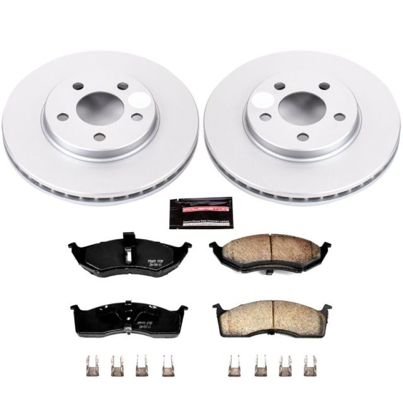 Dodge Neon Brake Kit - Front - PowerStop - Genuine Geomet Coated Rotors + Low-Dust Ceramic Pads - `00-`05 Dodge Neon Brake Kit - Front - PowerStop - Genuine Geomet Coated Rotors + Low-Dust Ceramic Pads - `00-`05
