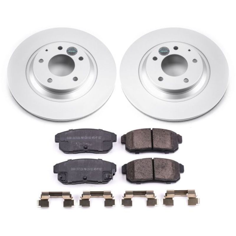 Mazda RX-8 Brake Kit - Rear - PowerStop - Geomet Coated Rotors + Z17 Low-Dust Ceramic Pads - `04-`11