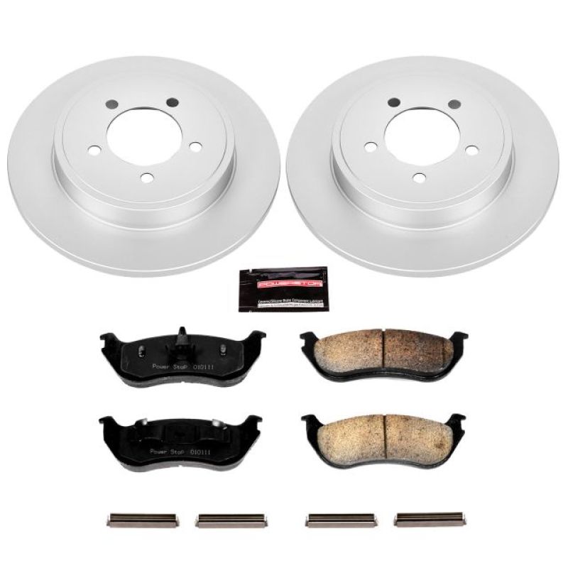 Ford Explorer Brake Kit - Rear - PowerStop - Genuine Geomet Coated Rotors + Z17 Low-Dust Ceramic Pads - `02-`05