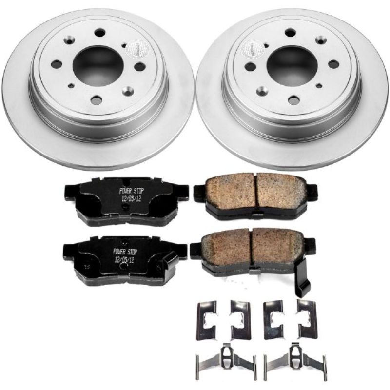 Acura Integra Brake Kit - Rear - PowerStop - Geomet Coated Rotors + Z17 Ceramic Pads - `90-`01