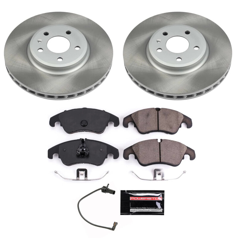 Lexus LS430 Brake Kit - Front + Rear - PowerStop - Geomet Coated Rotors + Low-Dust Ceramic Pads - `01-`06