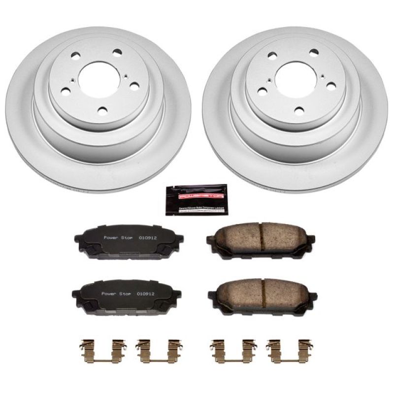 Saab 9-2X Brake Kit - Rear - PowerStop - Genuine Geomet Coated Rotors + Z17 Low-Dust Ceramic Pads - `05-`06 Saab 9-2X Brake Kit - Rear - PowerStop - Genuine Geomet Coated Rotors + Z17 Low-Dust Ceramic Pads - `05-`06