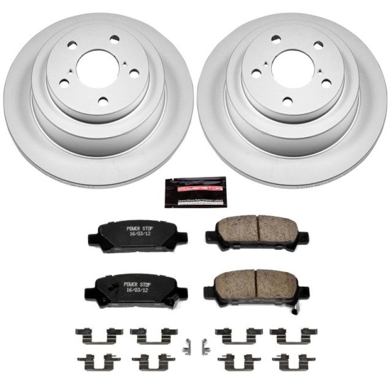 Subaru Impreza Brake Kit - Rear - PowerStop - Genuine Geomet Coated Rotors + Z17 Low-Dust Ceramic Pads - `98-`03 Subaru Impreza Brake Kit - Rear - PowerStop - Genuine Geomet Coated Rotors + Z17 Low-Dust Ceramic Pads - `98-`03