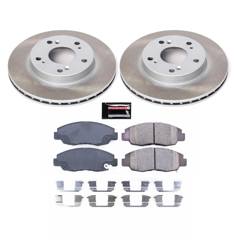 GMC Savana 3500 Brake Kit - Front + Rear - PowerStop - Geomet Coated Rotors + Low-Dust Ceramic Pads - `03-`08