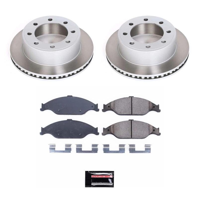 Toyota Highlander Brake Kit - Front + Rear - PowerStop - Geomet Coated Rotors + Low-Dust Ceramic Pads - `04-`07