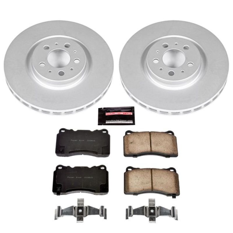 Volvo S60 Brake Kit - Front - PowerStop - Geomet Coated Rotors + Z23 Carbon-Fiber Ceramic Pads - `04-`07