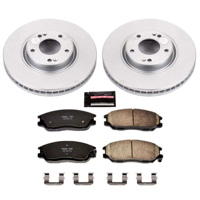 Hyundai XG350 Brake Kit - Front - PowerStop - Z17 Evolution Geomet Coated Rotors + Low-Dust Ceramic Pads - `03-`05