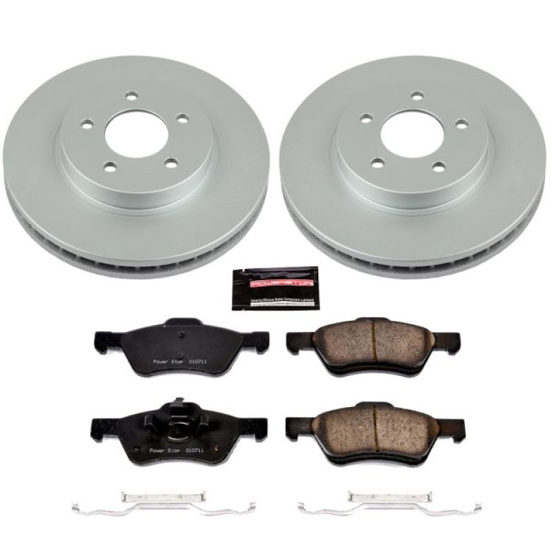Ford Escape Brake Kit - Front - PowerStop - Genuine Geomet Coated Rotors + Z17 Low-Dust Ceramic Pads - `05-`10