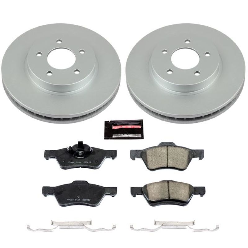 Ford Escape Brake Kit - Front - PowerStop - Z17 Evolution Geomet Coated Rotors + Z17 Low-Dust Ceramic Pads - `08-`10