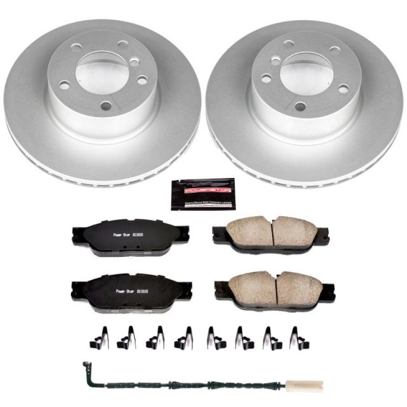 BMW 3 Series Brake Kit - Front - PowerStop - Geomet Coated Rotors + Carbon-Fiber Ceramic Pads - 2007