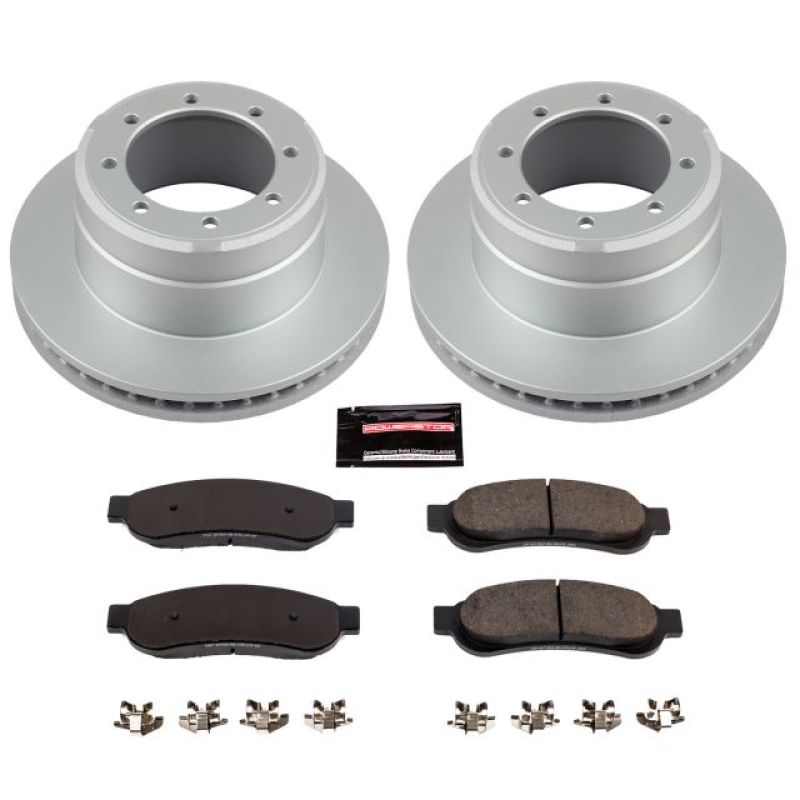 Ford F-350 Super Duty Brake Kit - Rear - PowerStop - Geomet Coated Rotors + Z17 Low-Dust Ceramic Pads - `05-`10 Ford F-350 Super Duty Brake Kit - Rear - PowerStop - Geomet Coated Rotors + Z17 Low-Dust Ceramic Pads - `05-`10