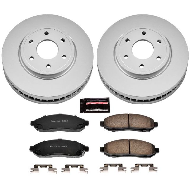 Nissan Frontier Brake Kit - Front - PowerStop - Geomet Coated Rotors + Z17 Low-Dust Ceramic Pads - `05-`18 Nissan Frontier Brake Kit - Front - PowerStop - Geomet Coated Rotors + Z17 Low-Dust Ceramic Pads - `05-`18
