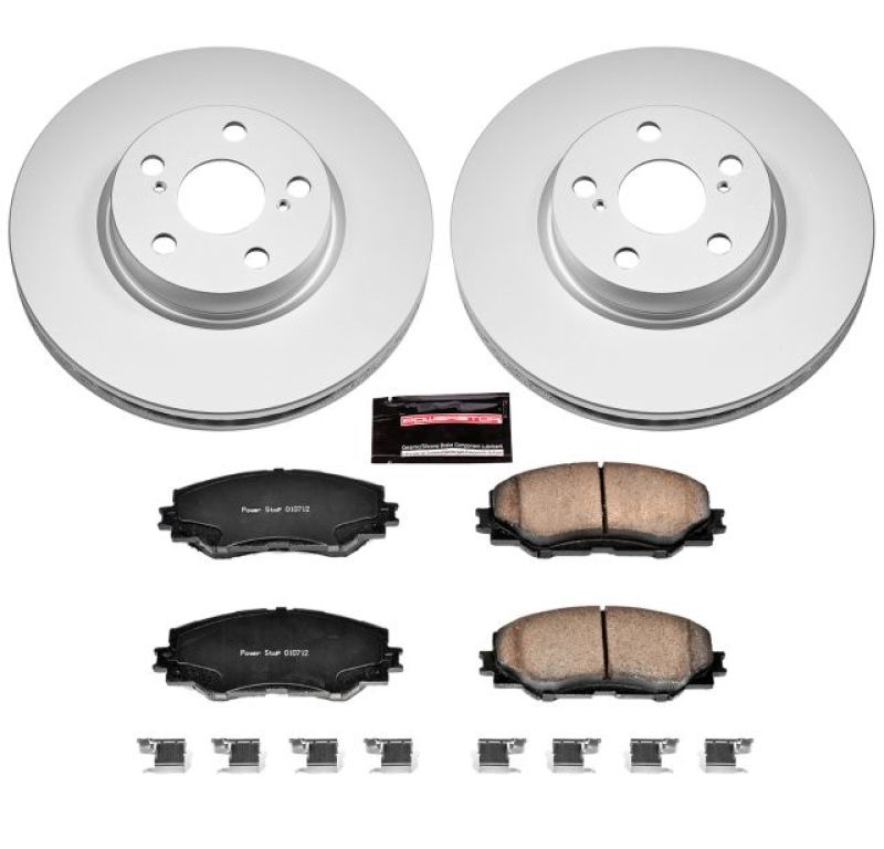 Pontiac Vibe Brake Kit - Front - PowerStop - Geomet Coated Rotors + Z17 Low-Dust Ceramic Pads - `09-`10 Pontiac Vibe Brake Kit - Front - PowerStop - Geomet Coated Rotors + Z17 Low-Dust Ceramic Pads - `09-`10