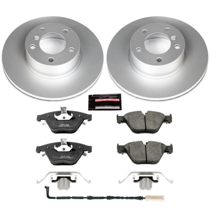 BMW 3 Series Brake Kit - Front - PowerStop - Geomet Coated Rotors + Carbon-Fiber Ceramic Pads - `08-`10