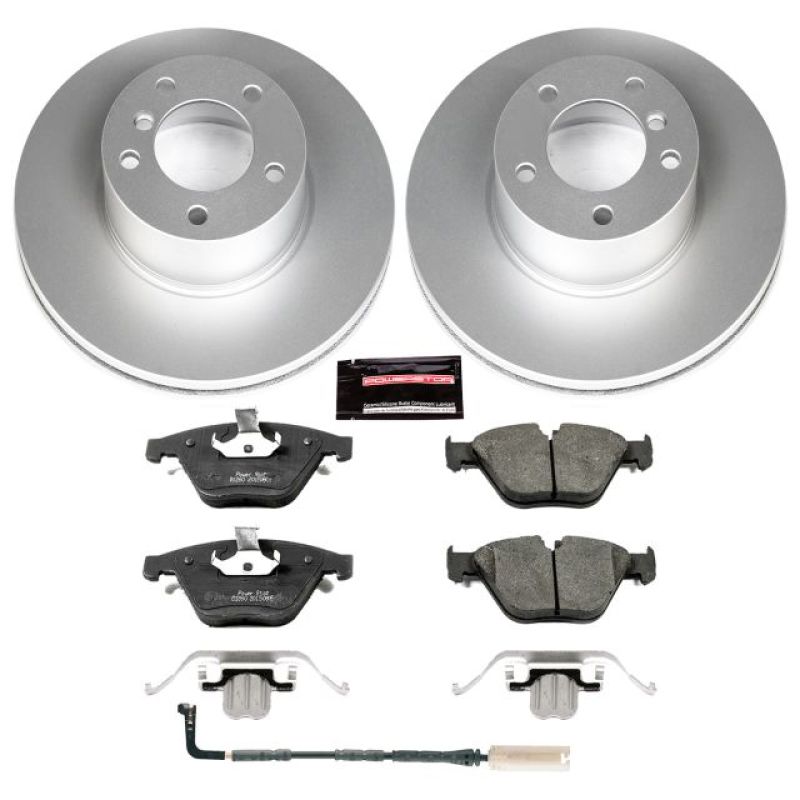 BMW 3 Series Brake Kit - Front - PowerStop - Geomet Coated Rotors + Carbon-Fiber Ceramic Pads - `09-`10