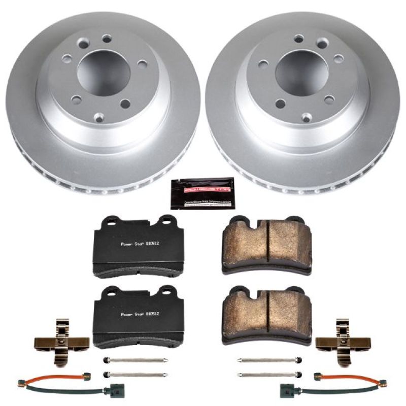 Volkswagen Touareg Brake Kit - Rear - PowerStop - Geomet Coated Rotors + Z23 Carbon-Fiber Ceramic Pads - 2006