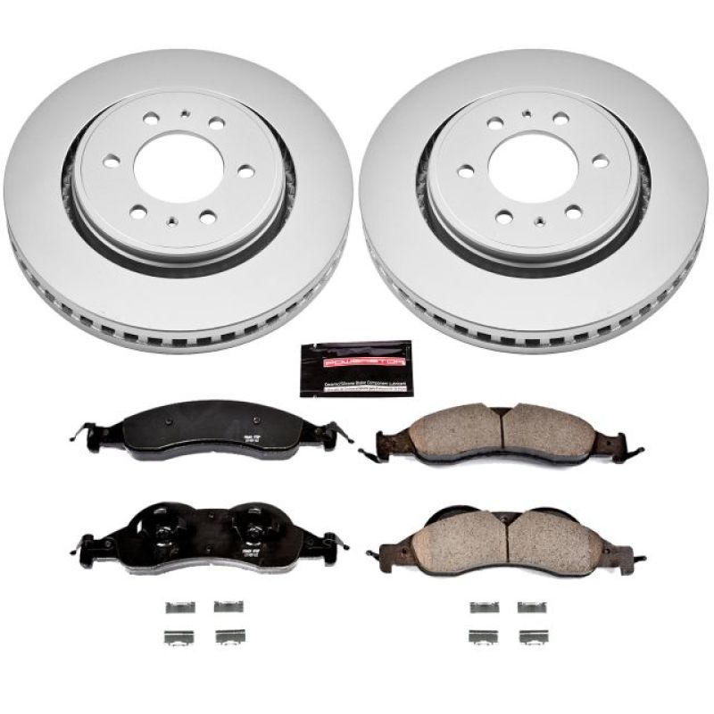 Ford Expedition Brake Kit - Front - PowerStop - Z17 Geomet Coated Rotors + Low-Dust Ceramic Pads - `07-`09