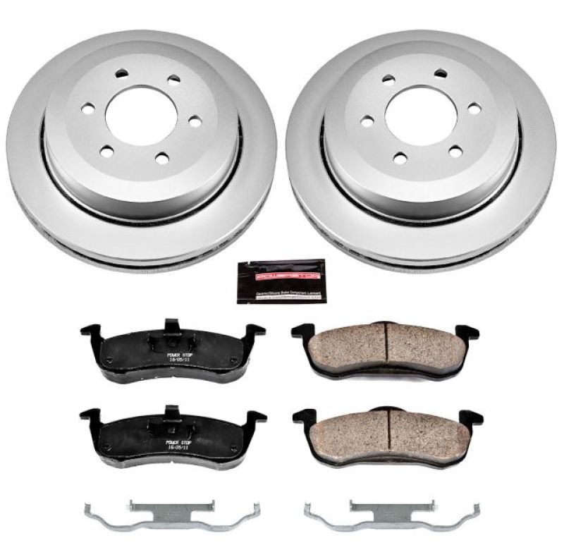 Ford Expedition Brake Kit - Rear - PowerStop - Geomet Coated Rotors + Z17 Low-Dust Ceramic Pads - `07-`17