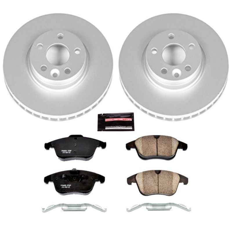 Volvo S60 Brake Kit - Front - PowerStop - Geomet Coated Rotors + Carbon-Fiber Ceramic Pads - `15-`18