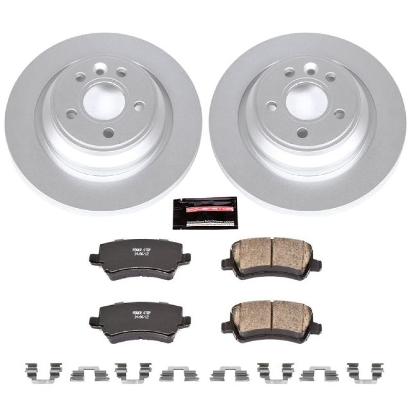Volvo S60 Brake Kit - Rear - PowerStop - Z23 Evolution Sport Coated Rotors + Carbon-Fiber Ceramic Pads - `11-`18
