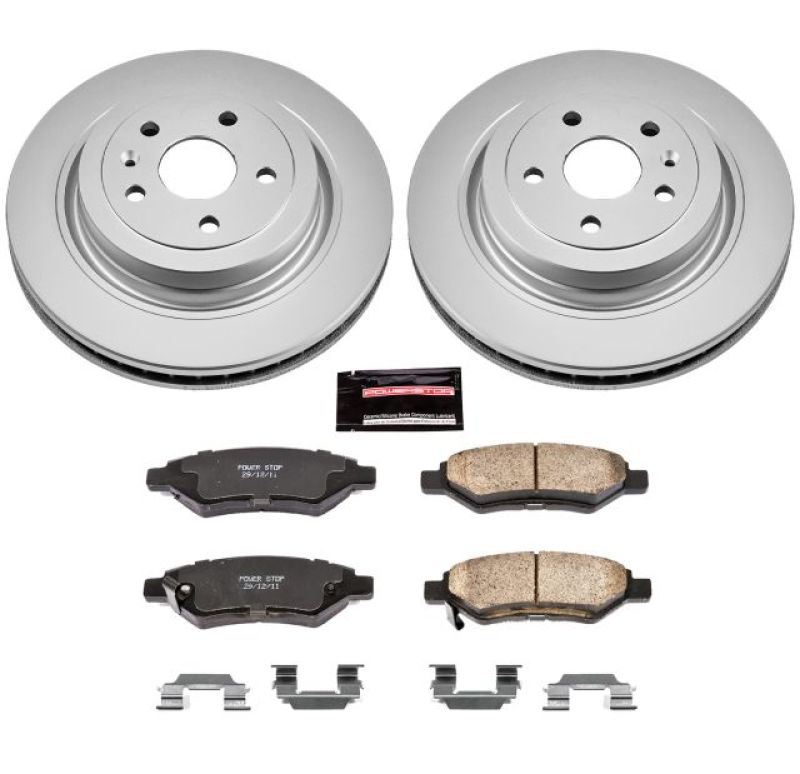 Cadillac CTS Brake Kit - Rear - PowerStop - Geomet Coated Rotors + Z17 Low-Dust Ceramic Pads - `08-`14