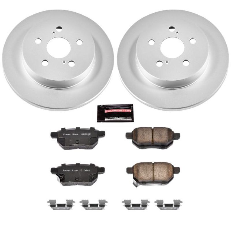 Pontiac Vibe Brake Kit - Rear - PowerStop - Genuine Geomet Coated Rotors + Z17 Low-Dust Ceramic Pads - `09-`10 Pontiac Vibe Brake Kit - Rear - PowerStop - Genuine Geomet Coated Rotors + Z17 Low-Dust Ceramic Pads - `09-`10