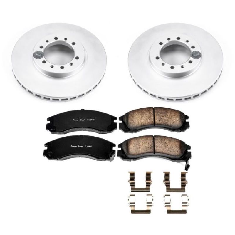 Mitsubishi Montero Brake Kit - Front - PowerStop - Geomet Coated Rotors + Z17 Ceramic Pads - `97-`04 Mitsubishi Montero Brake Kit - Front - PowerStop - Geomet Coated Rotors + Z17 Ceramic Pads - `97-`04