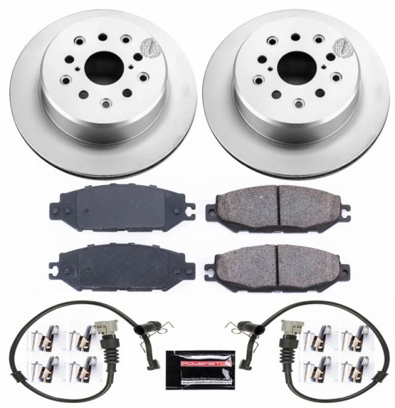 Lexus LS400 Brake Kit - Rear - PowerStop - Genuine Geomet Coated Rotors + Z17 Low-Dust Ceramic Pads - `95-`00