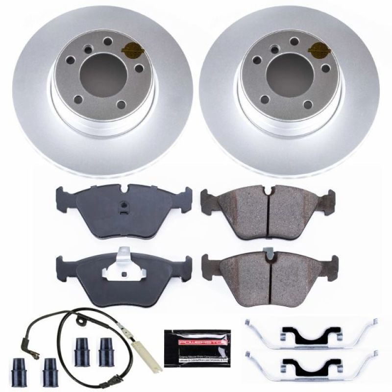 BMW 5 Series Brake Kit - Front - PowerStop - Z23 Evolution Sport Coated + Carbon-Fiber Ceramic Pads - `04-`05