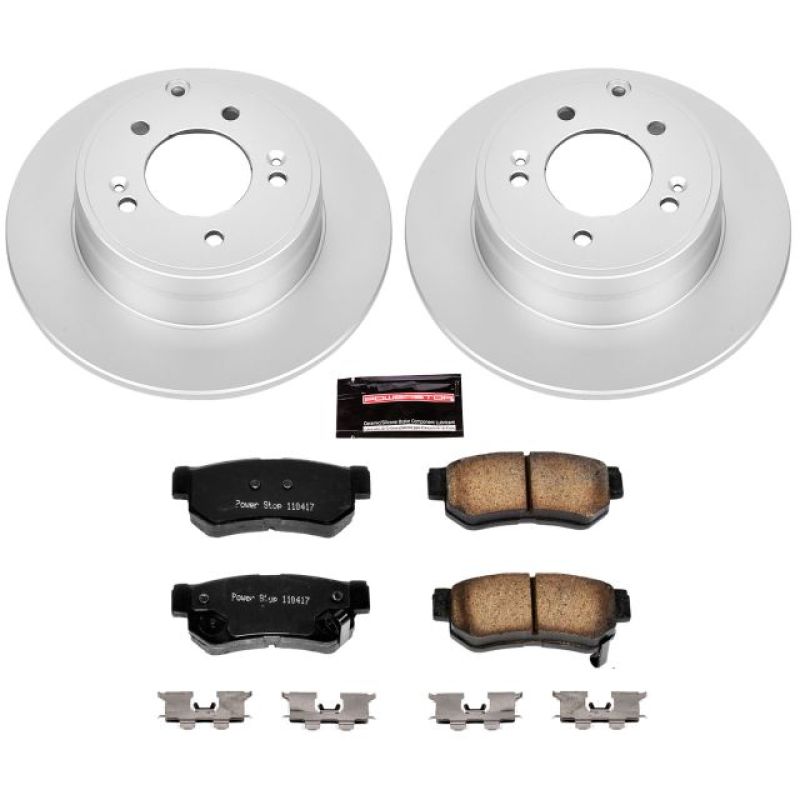 Hyundai Sonata Brake Kit - Rear - PowerStop - Z17 Evolution Geomet Coated Rotors + Low-Dust Ceramic Pads - `06-`08