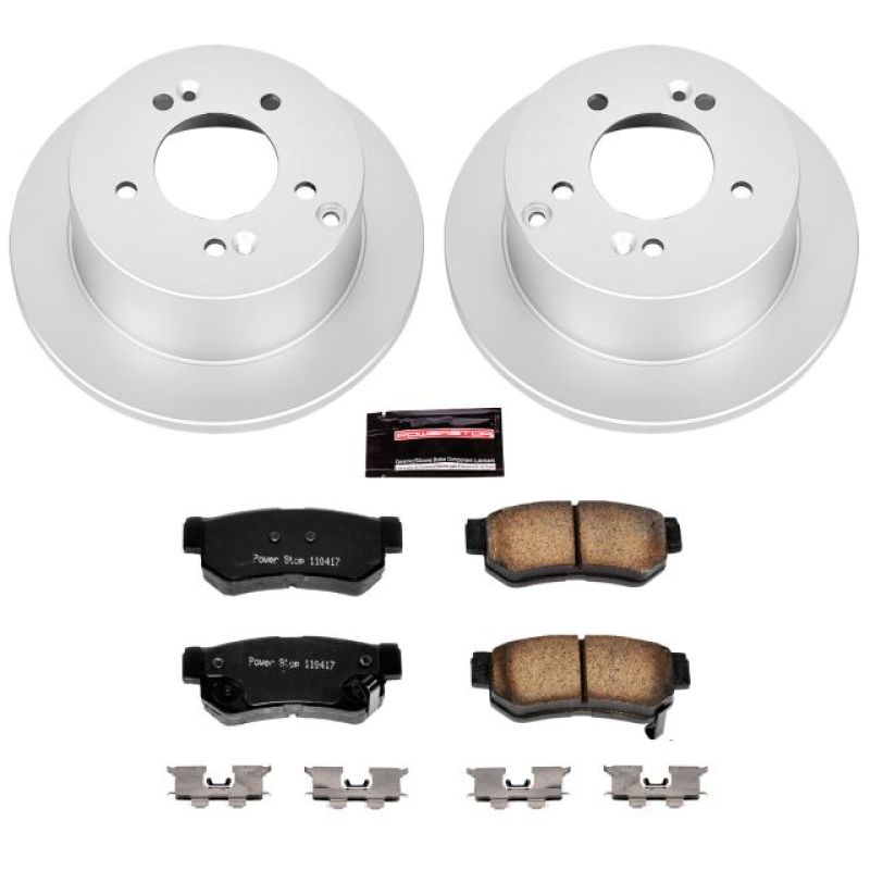 Hyundai Sonata Brake Kit - Rear - PowerStop - Geomet Coated Rotors + Z17 Low-Dust Ceramic Pads - `06-`08
