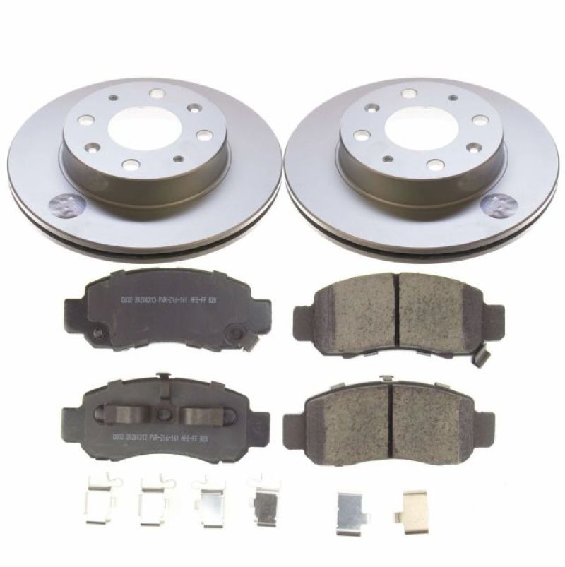 Honda Insight Brake Kit - Front - PowerStop - Z17 Evolution Geomet Coated Rotors + Low-Dust Ceramic Pads - `00-`06