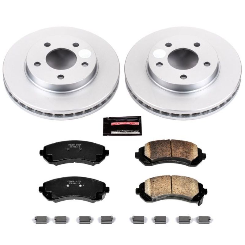 Buick Rendezvous Brake Kit - Front - PowerStop - Z17 Evolution Geomet Coated Rotors + Low-Dust Ceramic Pads - `02-`07