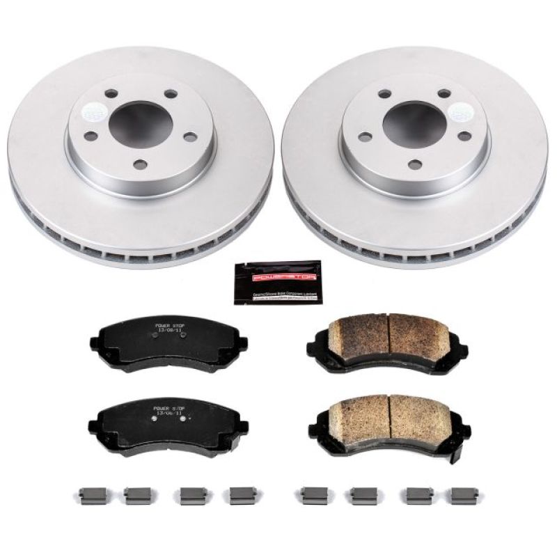 Buick Rendezvous Brake Kit - Front - PowerStop - Geomet Coated Rotors + Z17 Low-Dust Ceramic Pads - `02-`06