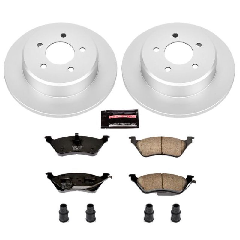 Chrysler Town & Country Brake Kit - Rear - PowerStop - Genuine Geomet Coated Rotors + Z17 Low-Dust Ceramic Pads - `01-`07