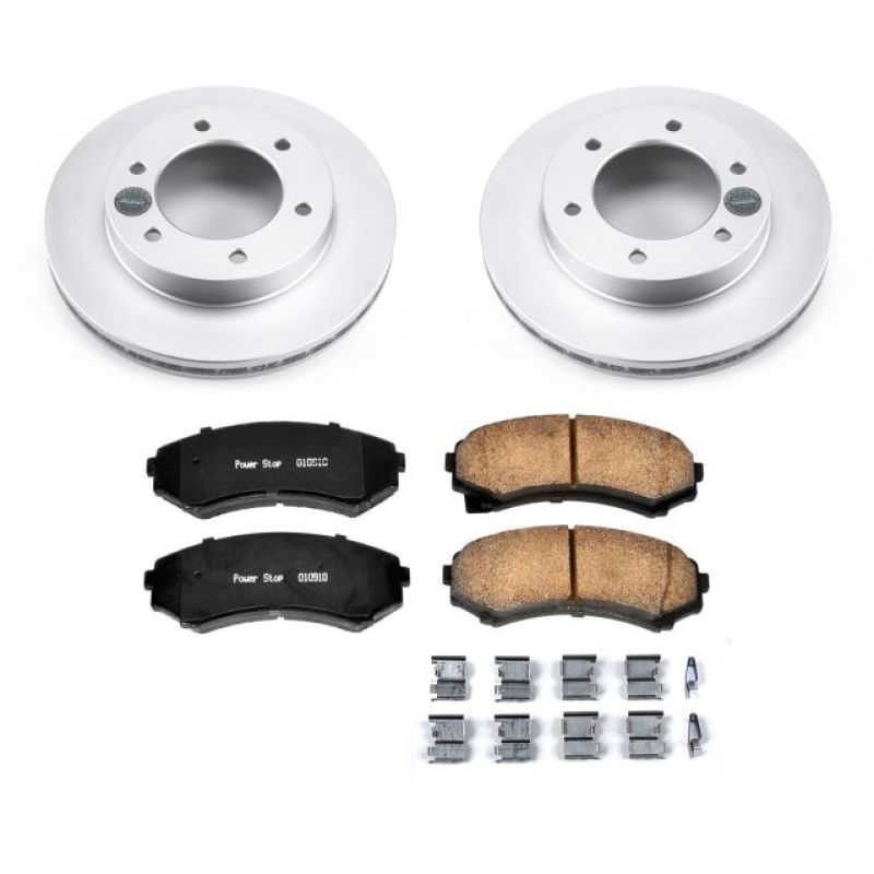 Honda Passport Brake Kit - Front - PowerStop - Genuine Geomet Coated Rotors + Z17 Low-Dust Ceramic Pads - 2002