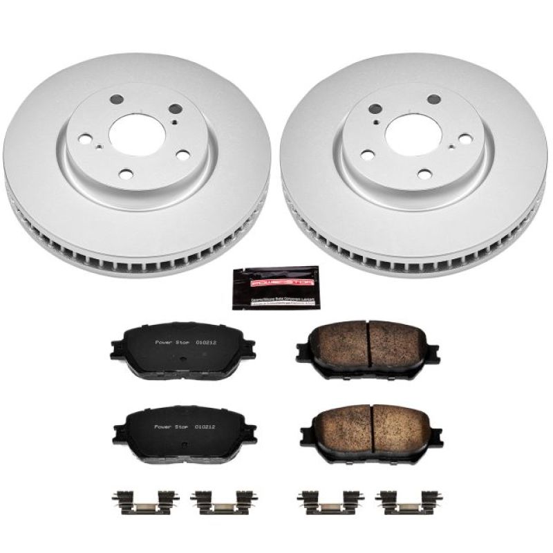 Lexus GS300 Brake Kit - Front - PowerStop - Z17 Evolution Geomet Coated Rotors + Ceramic Pads - 2006