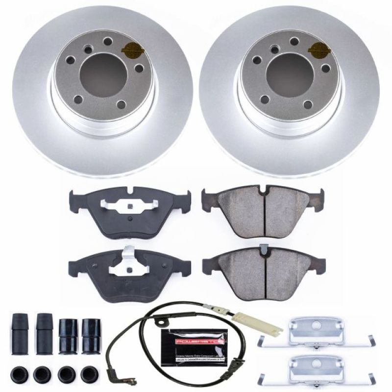 BMW 5 Series Brake Kit - Front - PowerStop - Z23 Evolution Sport Coated Rotors + Carbon-Fiber Ceramic Pads - `06-`07