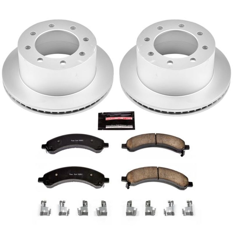 Chevrolet Express 3500 Brake Kit - Rear - PowerStop - Geomet Coated Rotors + Z17 Low-Dust Ceramic Pads - `03-`08