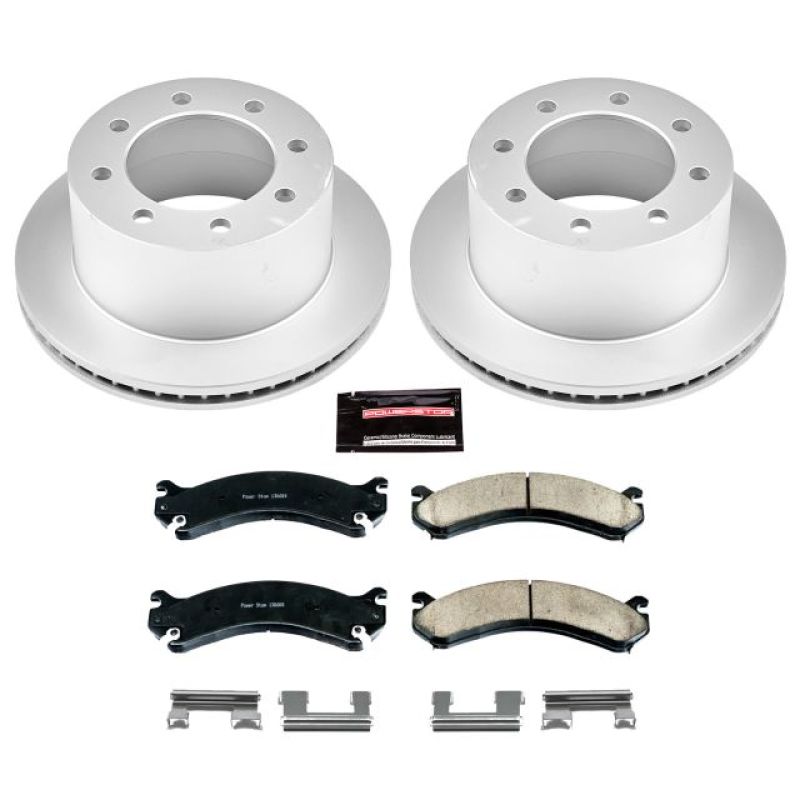 Chevrolet Silverado 3500 Brake Kit - Rear - PowerStop - Z17 Evolution Geomet Coated Rotors + Low-Dust Ceramic Pads - `01-`06