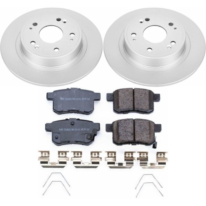 Acura TSX Brake Kit - Rear - PowerStop - Z17 Evolution Geomet Coated Rotors + Low-Dust Ceramic Pads - `11-`14 Acura TSX Brake Kit - Rear - PowerStop - Z17 Evolution Geomet Coated Rotors + Low-Dust Ceramic Pads - `11-`14