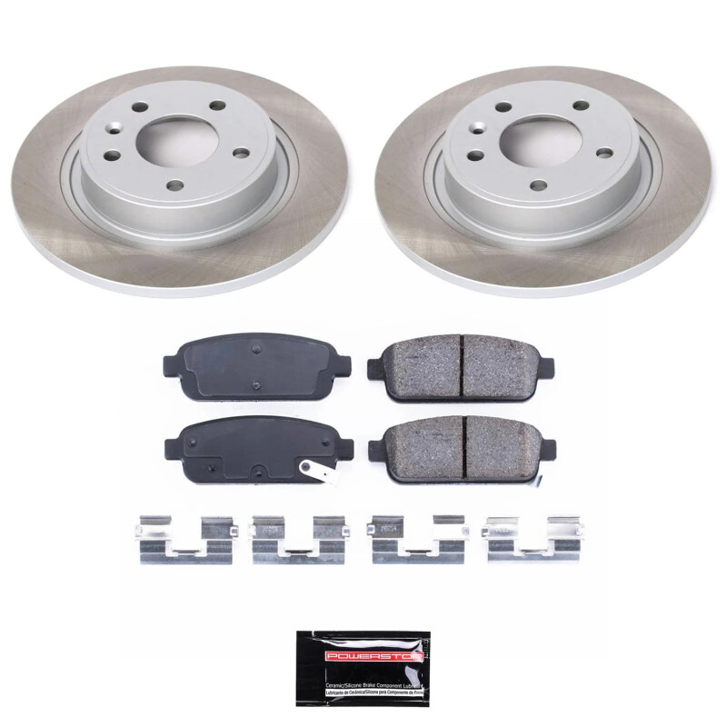Hyundai Sonata Brake Kit - Front + Rear - PowerStop - Geomet Coated Rotors + Low-Dust Ceramic Pads - `02-`03