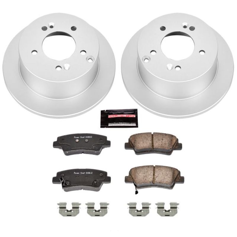 Hyundai Sonata Brake Kit - Rear - PowerStop - Genuine Geomet Rotors + Z17 Low-Dust Ceramic Pads - `08-`10