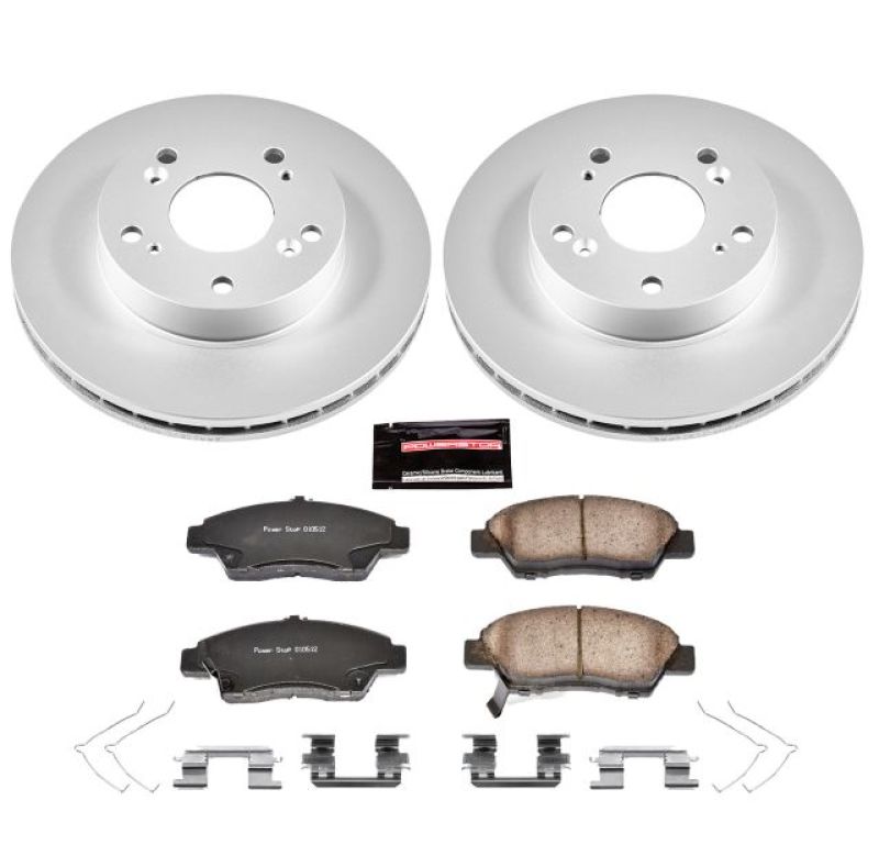 Honda CR-Z Brake Kit - Front - PowerStop - Z17 Evolution Geomet Coated Rotors + Low-Dust Ceramic Pads - `11-`15