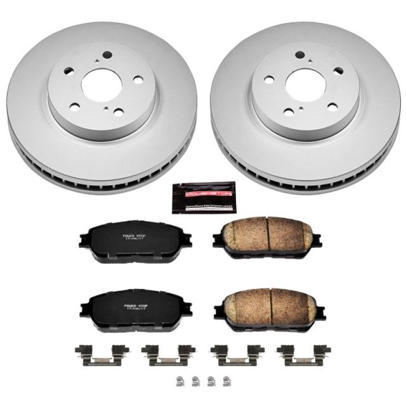 Toyota Avalon Brake Kit - Front - PowerStop - Z17 Evolution Geomet Coated Rotors + Low-Dust Ceramic Pads - `05-`07 Toyota Avalon Brake Kit - Front - PowerStop - Z17 Evolution Geomet Coated Rotors + Low-Dust Ceramic Pads - `05-`07