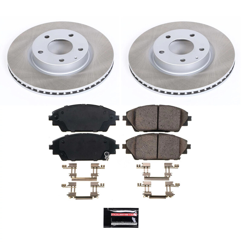 Ford Expedition Brake Kit - Front + Rear - PowerStop - Geomet Coated Rotors + Z17 Evolution Ceramic Pads - `00-`02
