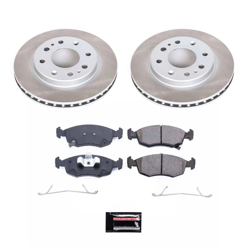 Dodge Ram 3500 Brake Kit - Front + Rear - PowerStop - Geomet Coated Rotors + Low-Dust Ceramic Pads - `01-`02