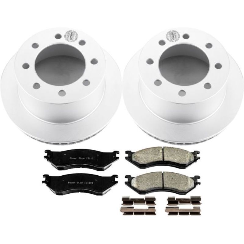 Dodge Ram 2500 Brake Kit - Rear - PowerStop - Z17 Evolution Geomet Coated Rotors + Low-Dust Ceramic Pads - `01-`02