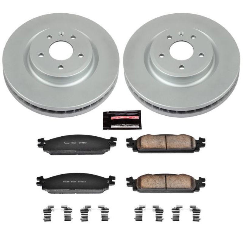 Ford Flex Brake Kit - Front - PowerStop - Geomet Coated Rotors + Z17 Low-Dust Ceramic Pads - `09-`11